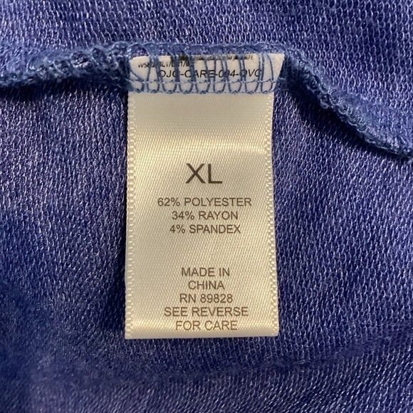 LOGO Lounge Lori Goldstein Fallon Cowl Neck Top Size XL Blue - Picture 7 of 7